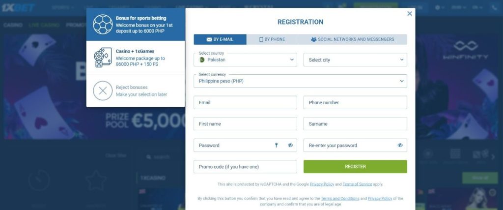 1xbet Bangladesh Registration