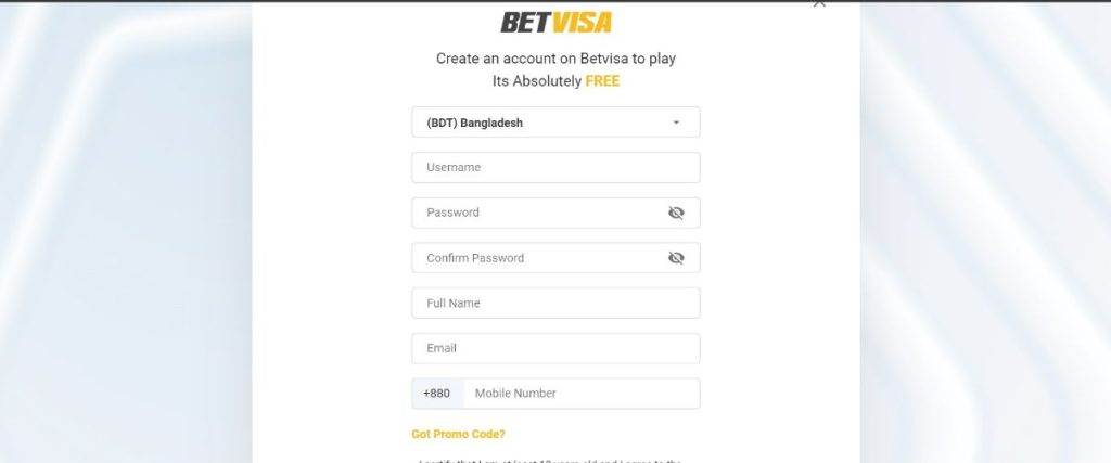 Betvisa Login and Registration