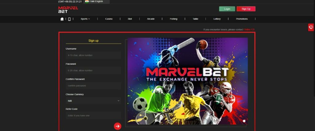 MarvelBet Registration Bangladesh