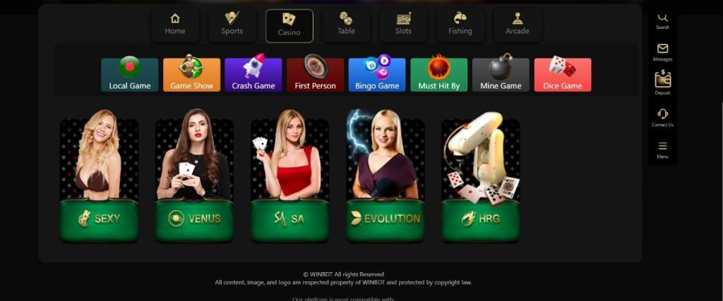 WINBDT Bangladesh Casino Games